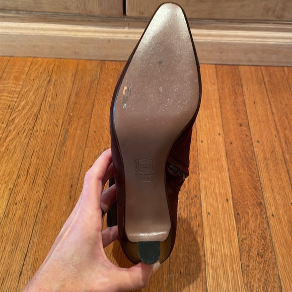 Valentino Couture Brown Suede Faux-Fur Trimmed Boots, Size 38.5 - Picture 11 of 15